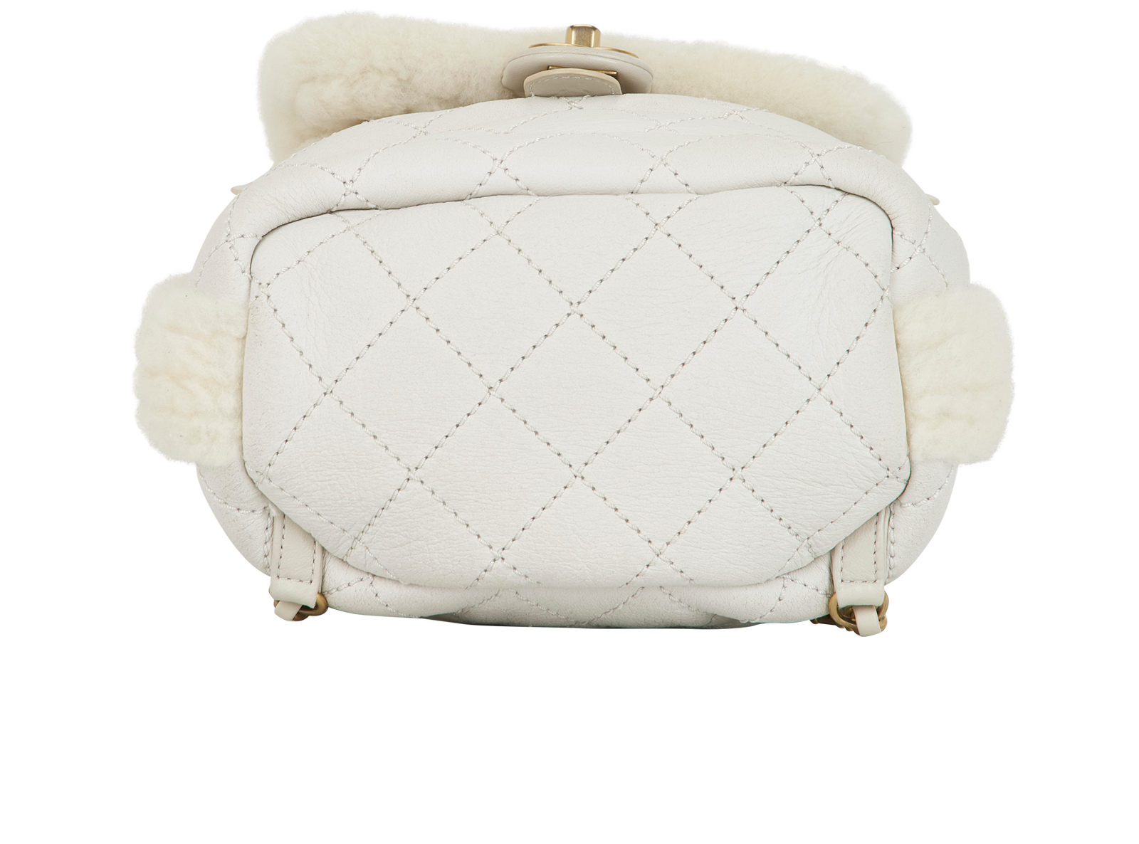 CC Backpack, &pound;3,900, Handbags, White, Leather/Shearling, Top view